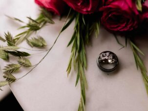 Rings showcase elopement stone chalet