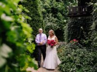 Casie and Kevin Garden Gazebo Stone Chalet Elopement